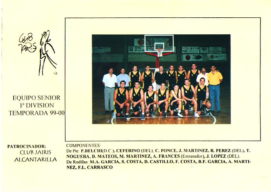 Equipo Senior 1ª División Masculino. Temporada 1999-2000
